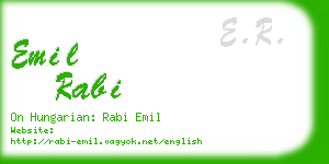 emil rabi business card